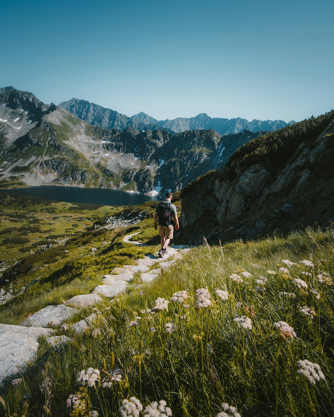 person hiking trail