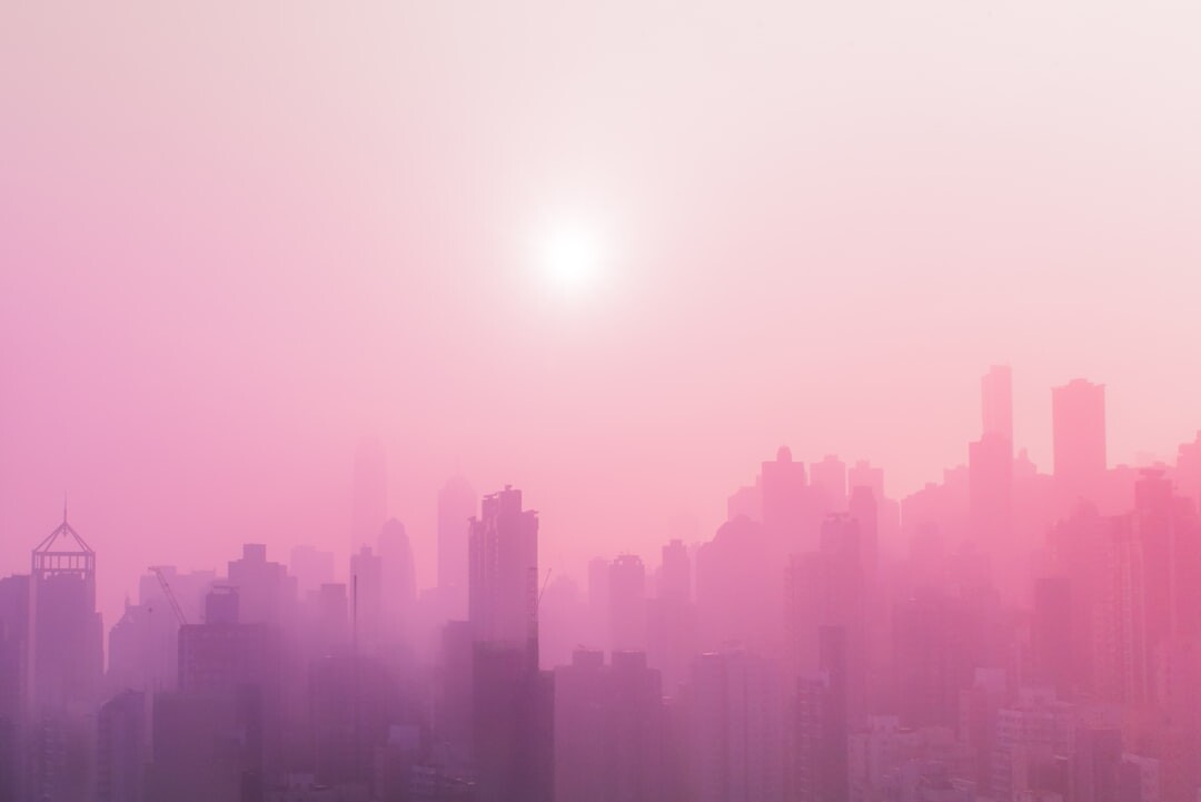 sunrise over city