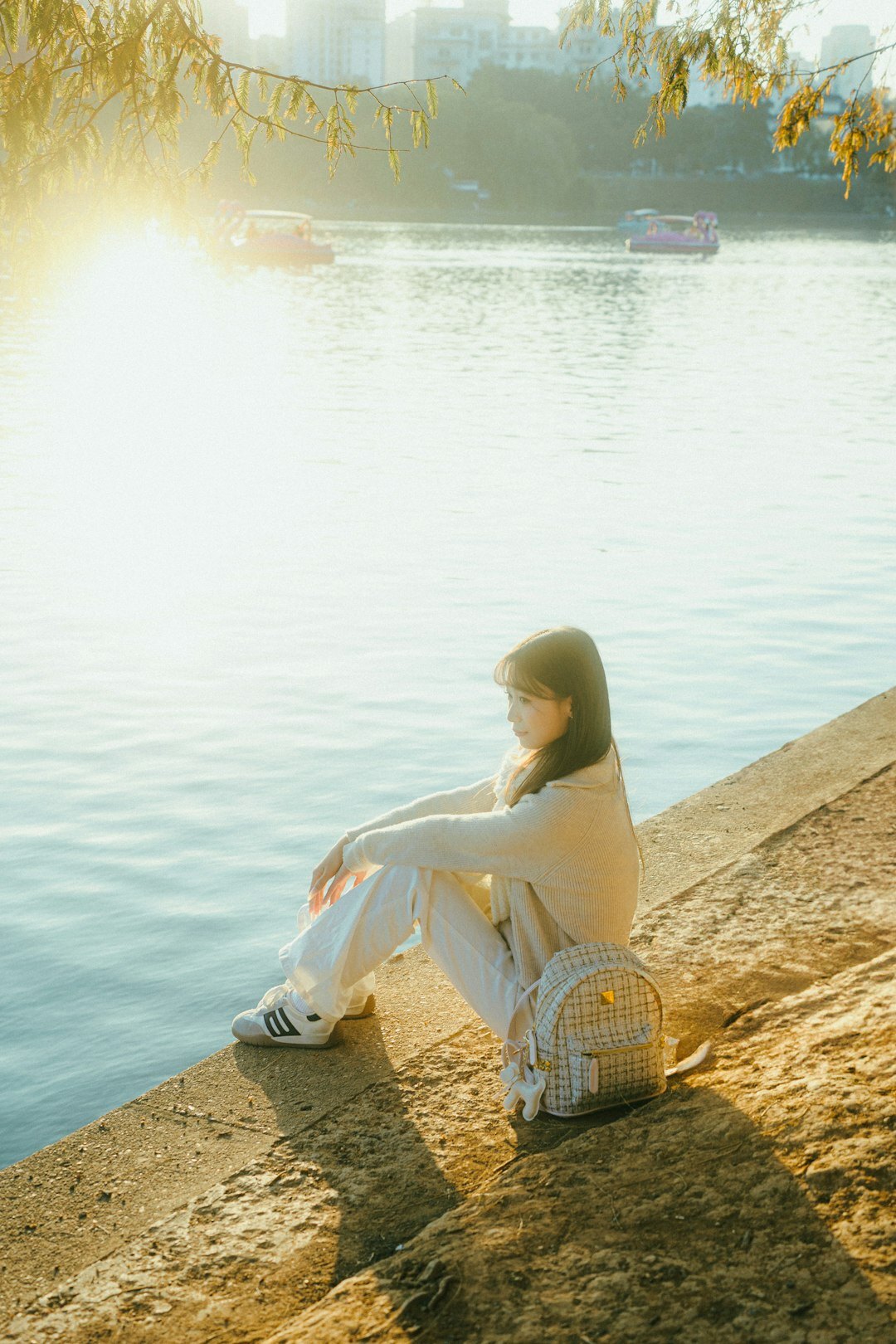 person reflecting alone in nature