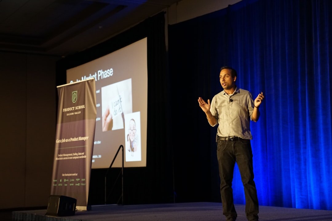 confident professional speaking