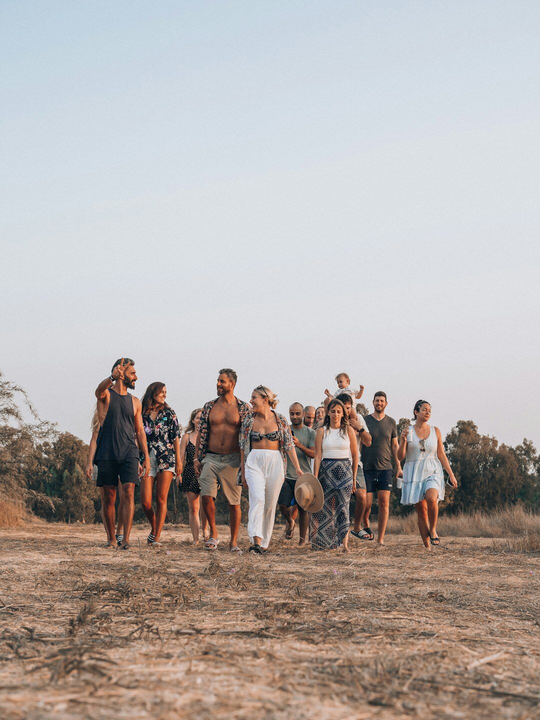 Diverse group of Brazilian people smiling together outdoors